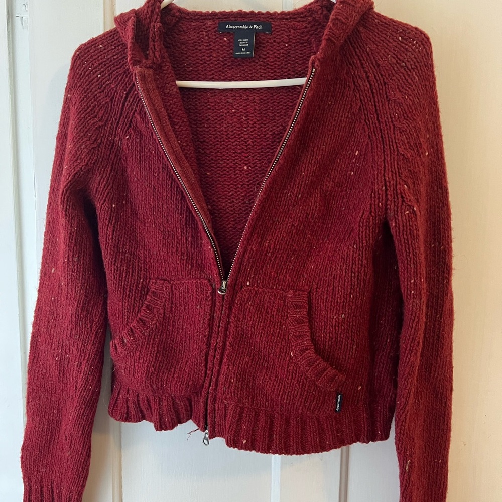 Abercrombie & Fitch red zip up hoodie